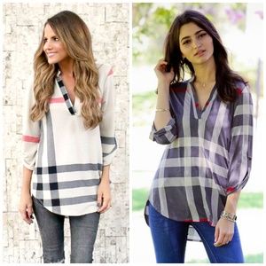 ICONIC Designer Plaid Check PLUS SIZE Tunic Top